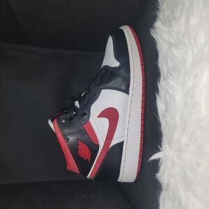 #37 Air Jordan 1 Retro Black and Red High-Top Sneakers